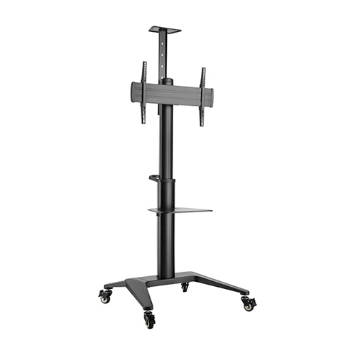 Brateck Ultra-Modern Aluminum TV Cart (Landscape/Portrait Orientation) Fit 37'-70' Up to 70Kg - Matte Black 890x760x2157mm (LS)