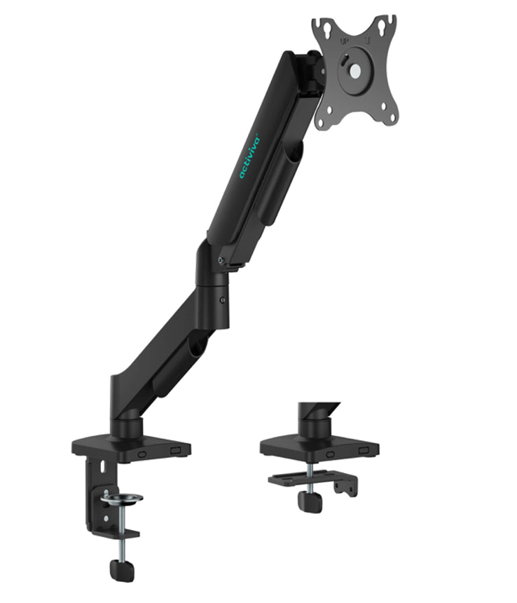 mbeat® Activiva Ergolife Single-Screen Gas Spring Monitor Arm allows you to smoothly adjust the height angle and tilt of your screen with minimal