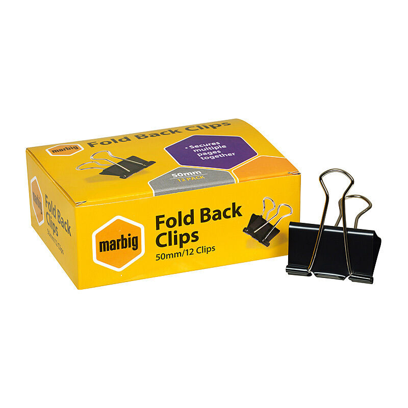 Marbig Mbg FoldBk Clip 50mm Bx12 SL12