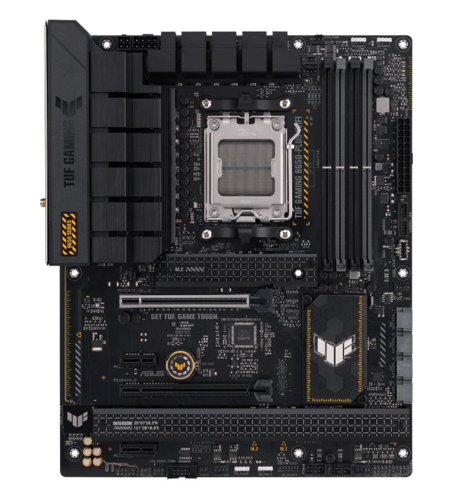 ASUS AMD B650 TUF GAMING B650-PLUS WIFI (AM5) ATX Motherboard, DDR5 Up To 128GB, 1 x PCIe 4.0 x16, 3 x M.2, 4x SATA,Wi-Fi 6,Realtek 2.5Gb Ethernet