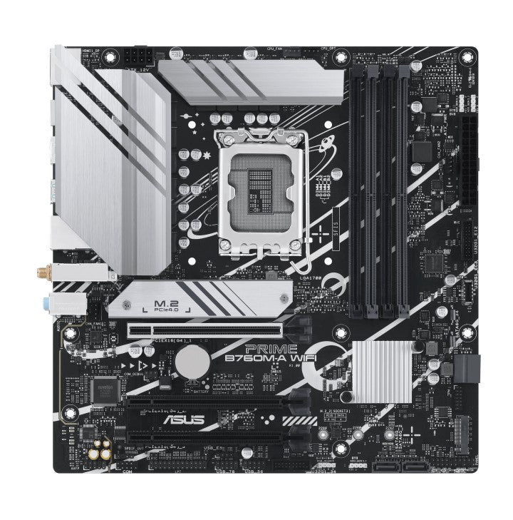 ASUS PRIME B760M-A WIFI-CSM Intel LGA 1700 mATX Motherboard 128GB, DDR5, 1xPCIe 4.0 x16, 2xM.2, 4 xSATA, 2xHDMI,1xDP, Wi-Fi 6, 2.5Gb Ethernet