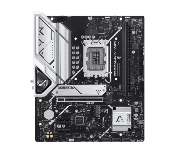 ASUS B760M-AYW WIFI Intel LGA1700 mATX Motherboard, DDR5 96GB 8000(OC), PCIe