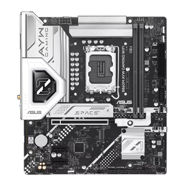 ASUS B860M AYW GAMING WIFI Micro-ATX Motherboard Up to 128GB DDR5 (2x Slots), 1