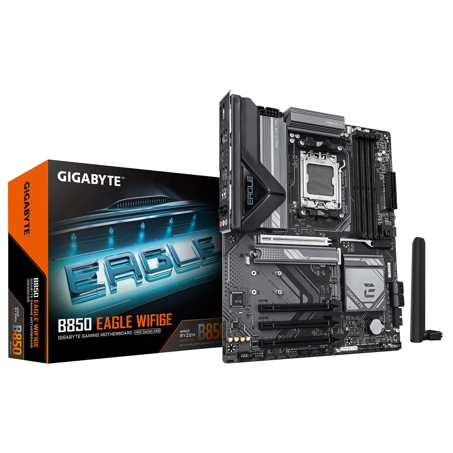 Gigabyte B850 EAGLE WIFI6E 1.0, AMD AM5, 4 x DDR5 up to 256 GB, 1 x HDMI, 4 x PCI Express x16, 3 x M.2, 4 x SATA, 6 x USB 3.2