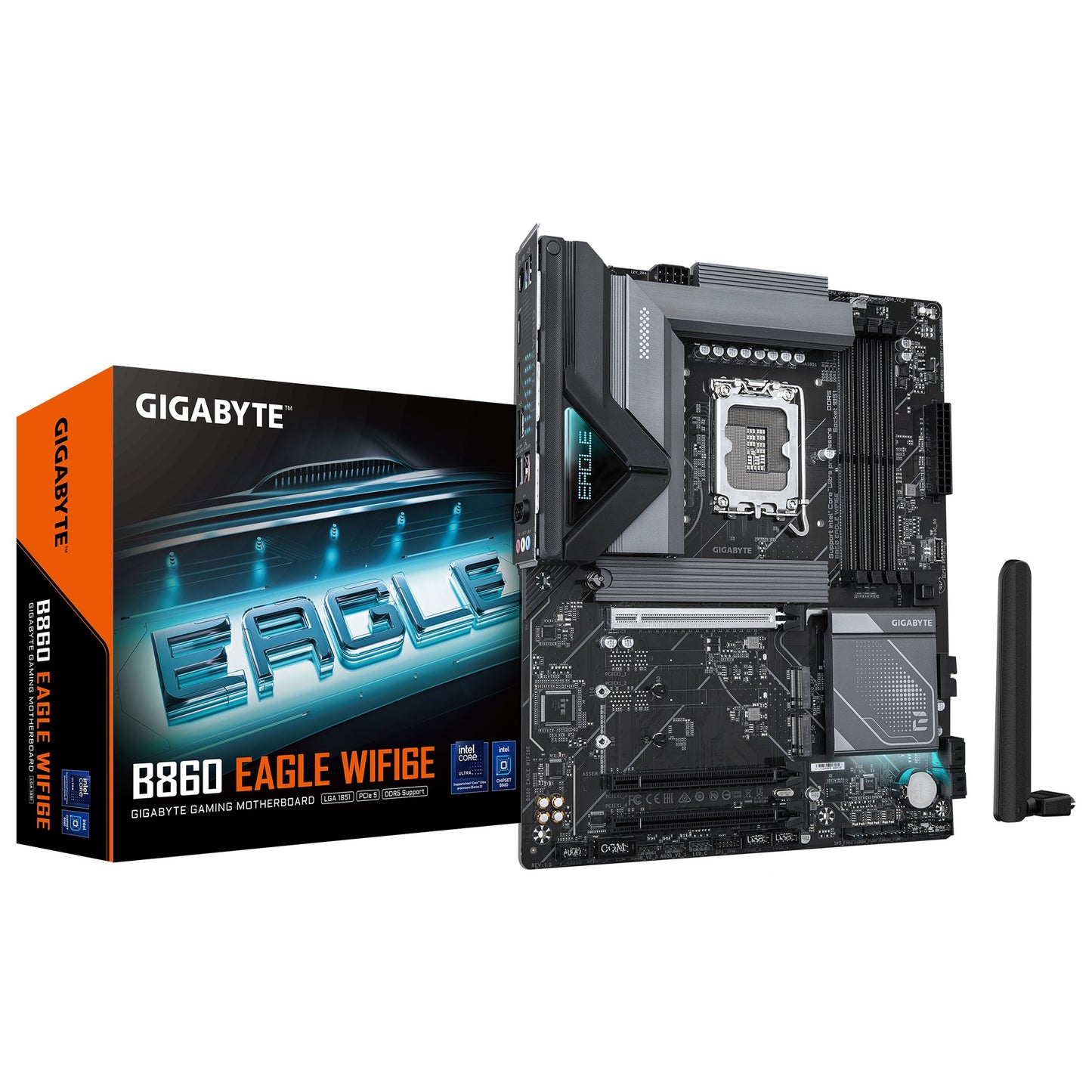Gigabyte M/B B860 EAGLE WIFI6E 1.0, Intel ® B860, 4 x DDR5 up to 256 GB, 1x HDMI, 3 x PCI Express x16, 3 x M.2, 4 x SATA, 3 x USB 3.2