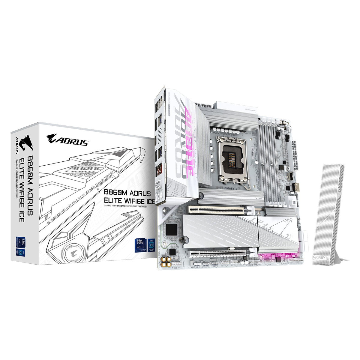 Gigabyte M/B B860M A ELT WF6E ICE 1.0, Intel ® B860, 4 x DDR5 up to 256 GB, 2x