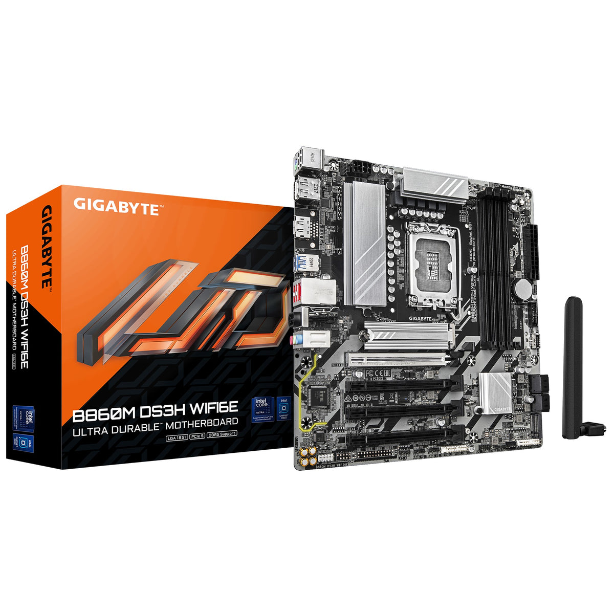 Gigabyte M/B B860M DS3H WIFI6E 2.2, Intel ® B860, 4 x DDR5 up to 256 GB, 1x