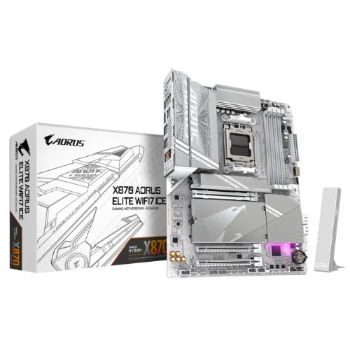 Gigabyte X870 AORUS ELITE WF7 ICE AMD AM5 ATX Motherboard 4x DDR5~256GB,3x PCIe