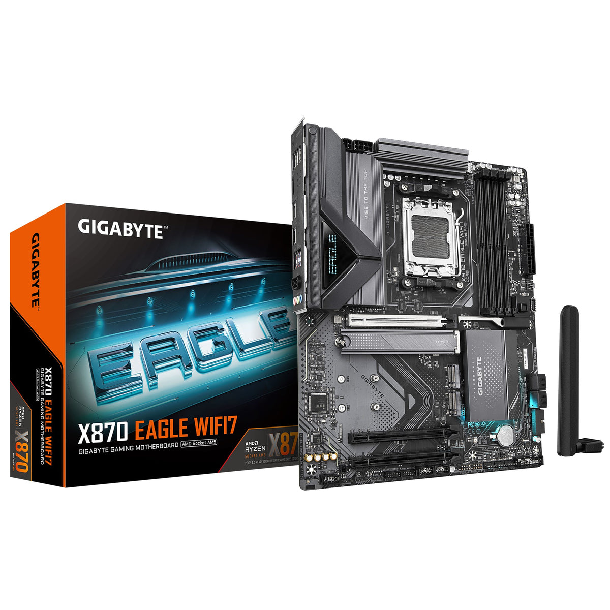Gigabyte X870 EAGLE WIFI7 AMD AM5 ATX Motherboard 4x DDR5~256GB,3x PCIe x16, 3x
