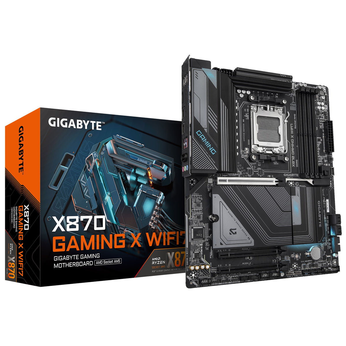 Gigabyte X870 GAMING X WIFI7 AMD AM5 ATX Motherboard 4x DDR5~256GB,3x PCIe x16
