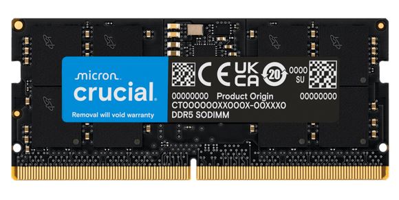Micron (Crucial) Crucial 32GB (1x32GB) DDR5 SODIMM 4800MHz C40 1.1V Notebook