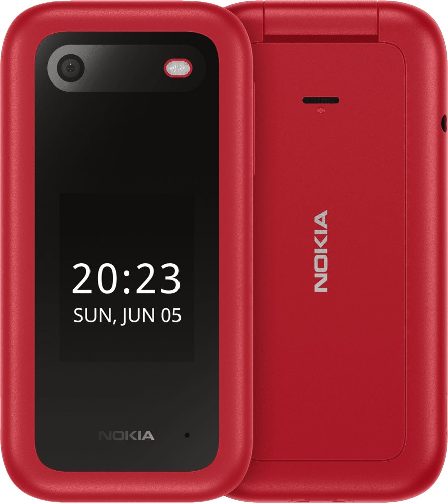 Nokia 2660 Flip 4G 128MB - Red (1GF012HPB1A03) *AU STOCK*, 2.8', 48MB/128MB, 0.3MP, Dual SIM, 1450mAh, 2 Years Warranty