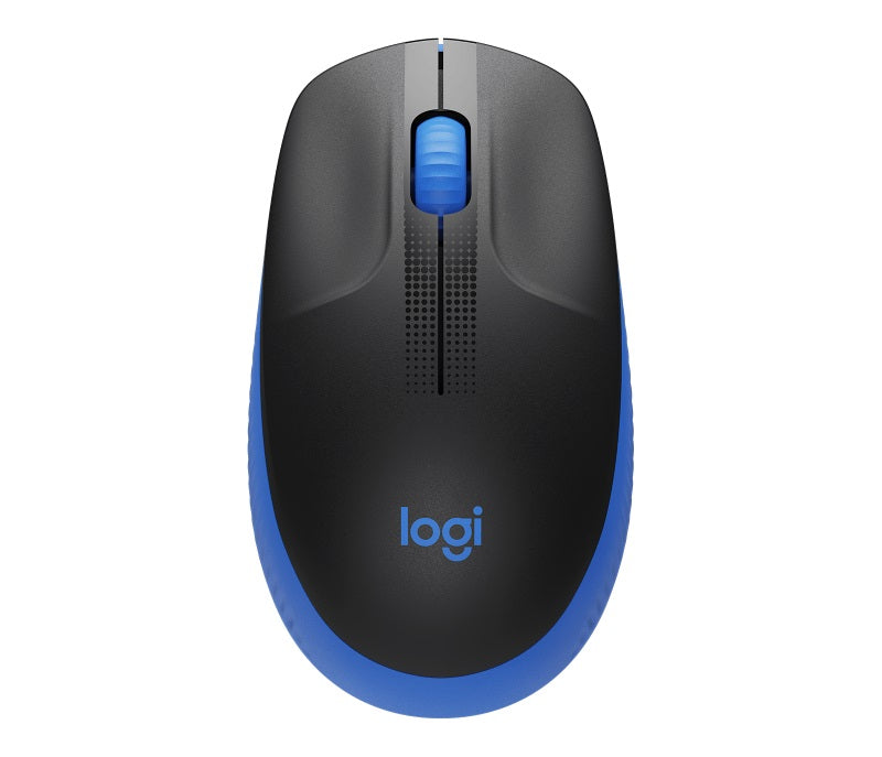 Logitech M190 Full-Size Wireless Mouse - BLUE from up to 10 meters away 1000 dpi, ONE AA- 18 months of worry-free usage