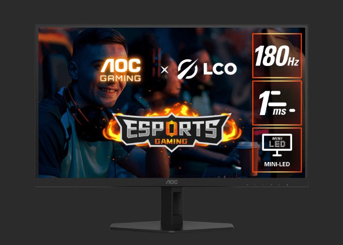 AOC 27' MiniLED 1152 Zones Fast VA QTD, QHD, 180Hz, 1ms, HDR1000,Low input lag, Gaming mode,Sniper Scope,Shadow Control,Flicker Free,Low blue mode