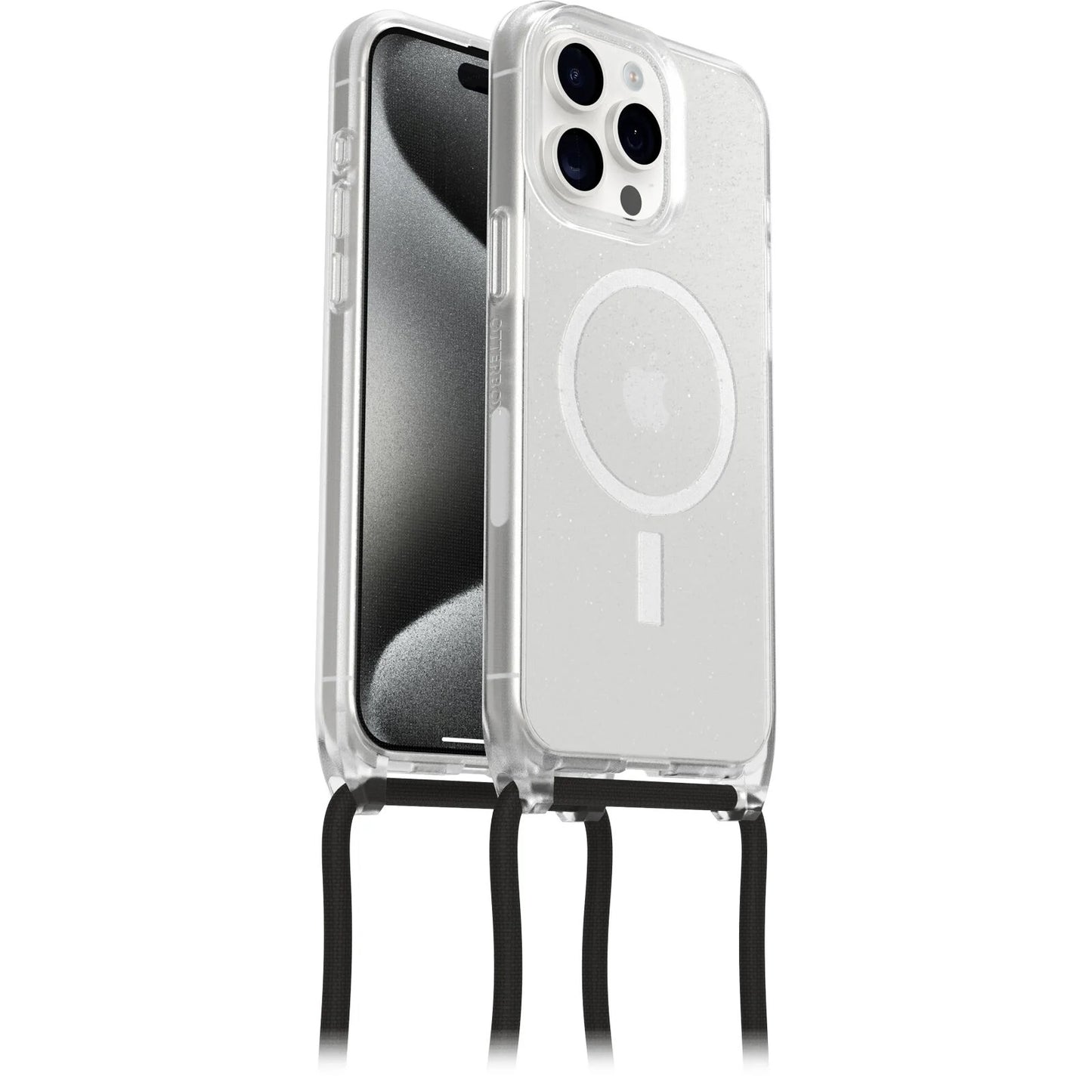 OtterBox React Necklace MagSafe Apple iPhone 15 Pro Max (6.7') Case Stardust (Clear Glitter) -(77-93589),DROP+ Military Standard,Detachable Nylon