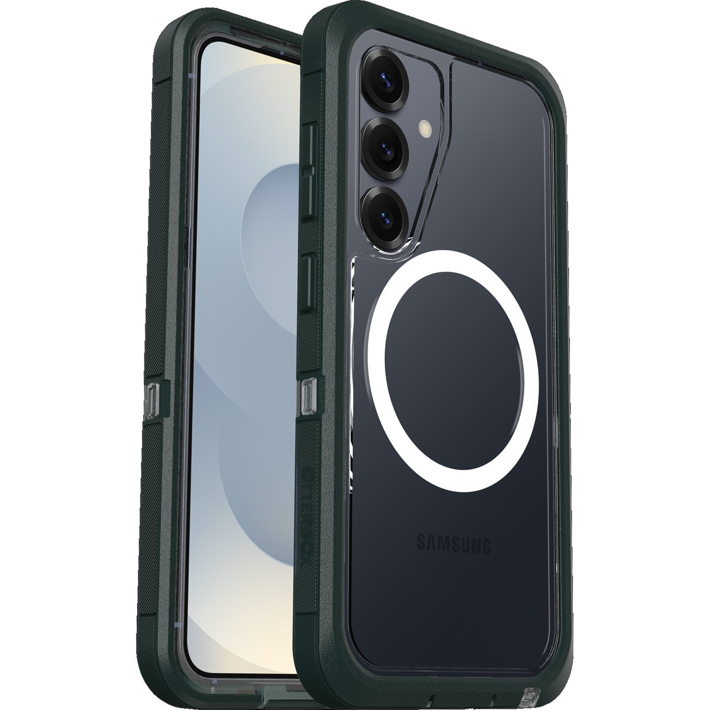 OtterBox Defender XT Clear Magnets Samsung Galaxy S25 5G (6.2') Case Sagebrush (Green) - (77-97870), DROP+ 7X Military Standard, 7 Years Warranty