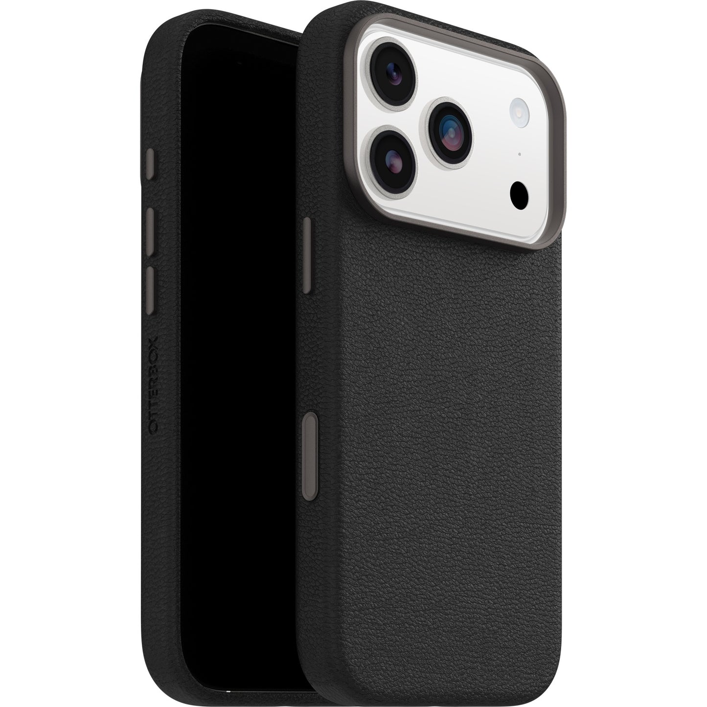 OtterBox Symmetry Cactus Leather MagSafe Apple iPhone 17 Pro Max (6.9') Noir Ash (Black) - (77-99061), DROP+ 3X Military Standard, 7 Years Warranty
