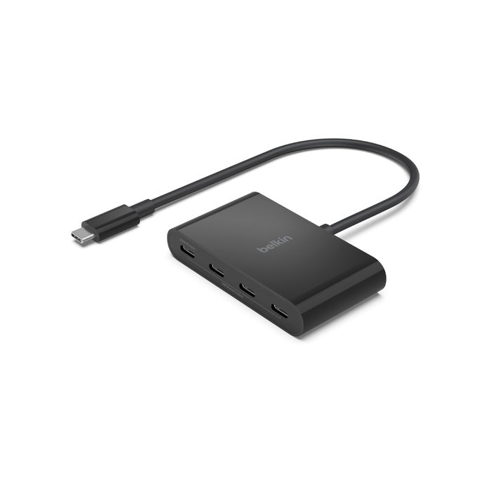 Belkin Connect USB-C to 4-Port USB-C Hub - Black (AVC018btBK), Achieve up to 10Gbps Transfer Speeds, 100W PD, No drivers needed, 2 Years Warranty