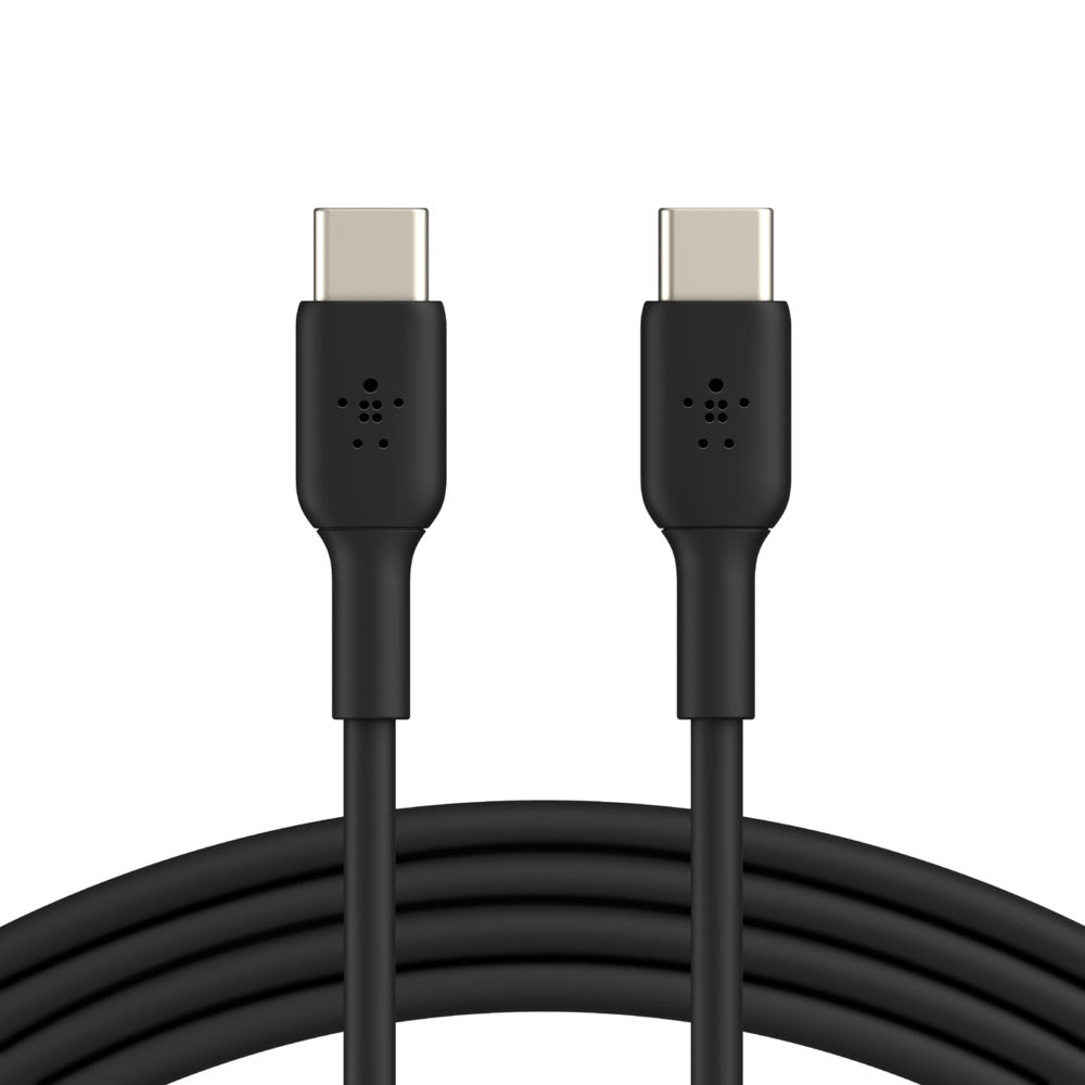 Belkin BoostCharge USB-C to USB-C Cable (2M) - Black (CAB003bt2MBK), 3A/60W, 480Mbps, 25K+ Bends, Samsung Galaxy, USB-IF Certified,2 Years Warranty