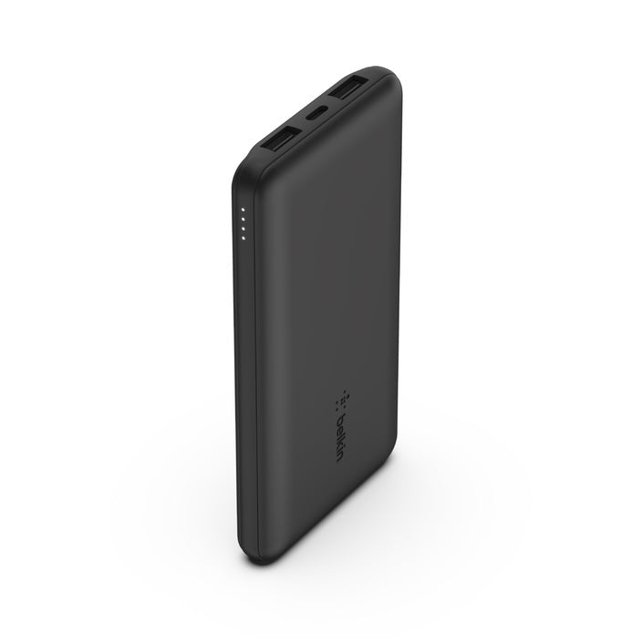 Belkin BoostCharge 10k mAh Power Bank (Triple-Port) + USB-C to USB-A Cable - Black (BPB011BTBK), 2xUSB-A (12W), 1xUSB-C (15W), 2 Years Warranty