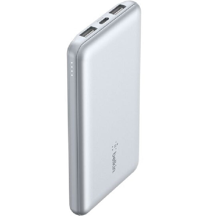 Belkin BoostCharge 10k mAh Power Bank (Triple-Port) + USB-C to USB-A Cable - Pearl Blue (BPB011btPB), 2xUSB-A (12W), 1xUSB-C (15W), 2 Years Warranty
