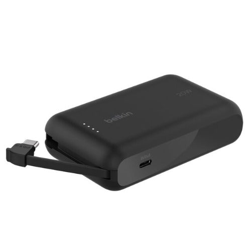 Belkin BoostCharge 10K Power Bank with Integrated USB-C Cable (5.7 cm) - Black