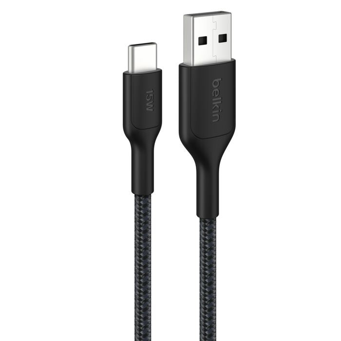 Belkin BoostCharge Pro Braided USB-C to USB-A Cable (2M) - Black