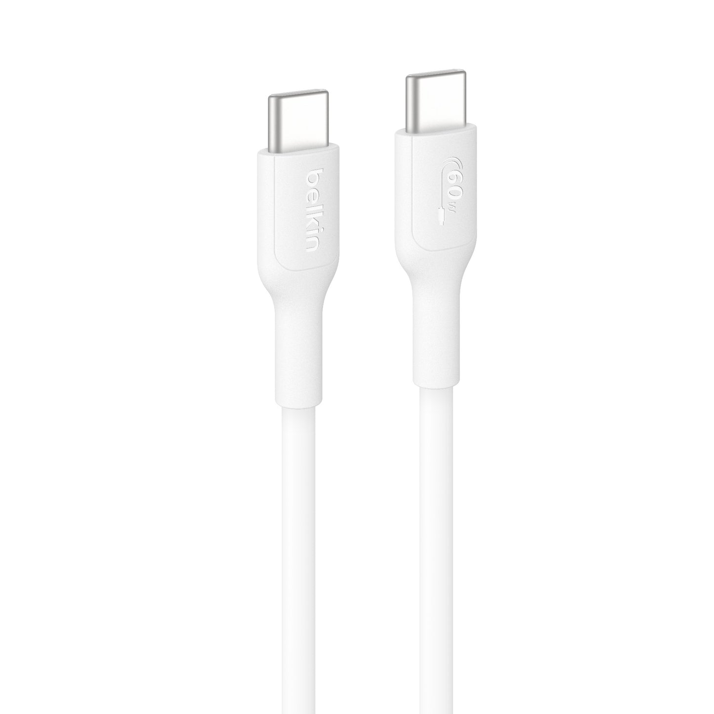 Belkin BoostCharge USB-C to USB-C Cable (0.15M) - White (CAB023fq0MWH), 3A/60W, 480Mbps, 300K+ Bends, Apple iPhone ,USB-IF Certified,2 Years Warranty