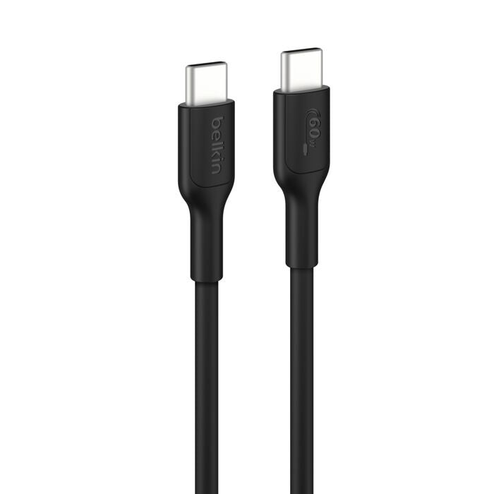 Belkin BoostCharge USB-C to USB-C Cable (2M) - Black (CAB023FQ2MBK), 3A/60W, 480Mbps, 300K+ Bends, Apple iPhone ,USB-IF Certified,2 Years Warranty