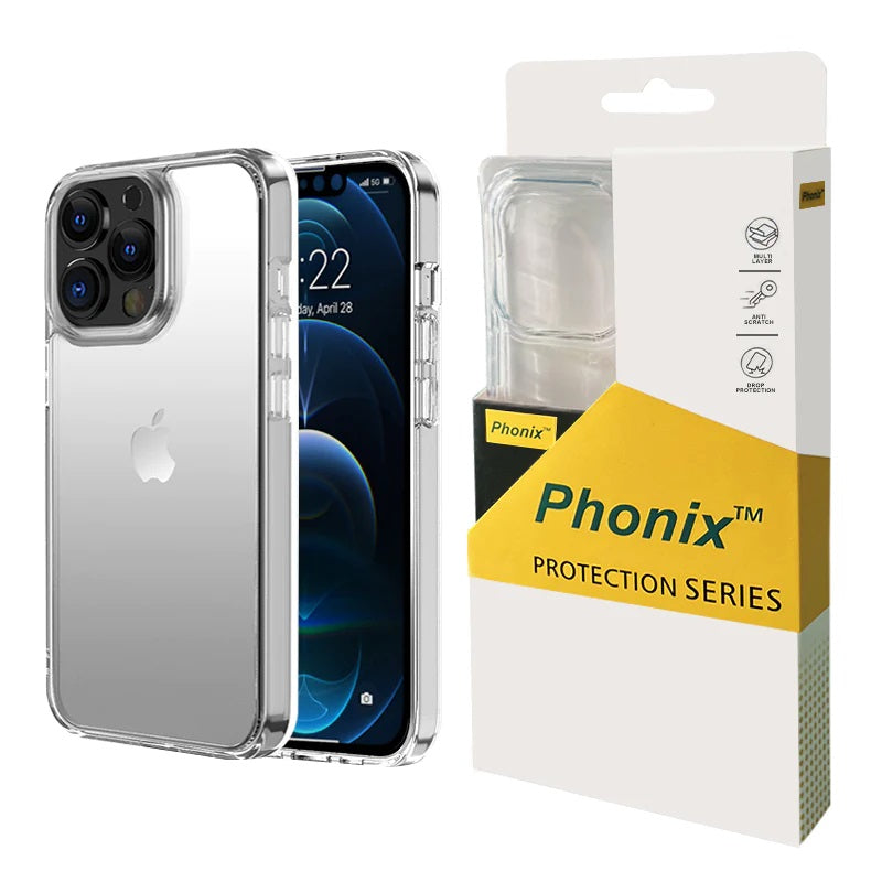 Phonix Apple iPhone 14 Pro Max Clear Rock Hard Case - Shockproof, Ultra-thin,Lightweight, Non-slip, Crystal Clear, Strong & Durable, 10 Years Warranty