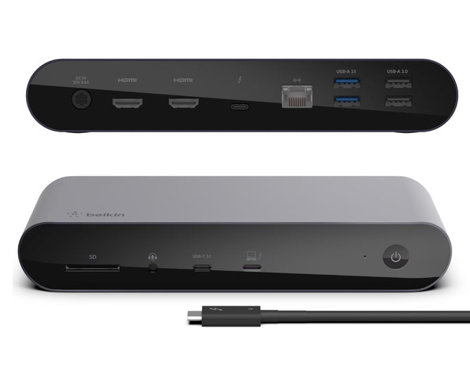Belkin Connect Pro Thunderbolt 4 Dock - Space Grey (INC006auSGY),4xUSB-A,1xSD,1xUSB-C, 8K @ 30Hz, 4K @ 60Hz, Thunderbolt 4 certified, 2 Years Warranty