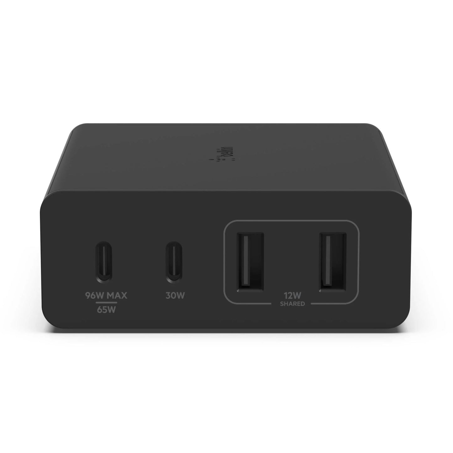 Belkin BoostCharge Pro 108W USB-C (PD 3.0) 4-Port GaN Wall Charger - Black (WCH010auBK), 2xUSB-C, 2xUSB-A, Compact Laptop Charger, 2 Years Warranty