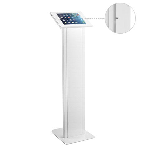 Brateck Anti-theft Freestanding Tablet Kiosk Stand 9.7'/10.2' Ipad, 10.5' Ipad Air/Ipad Pro, 10.1' Sansung Galaxy TAB A (2019)- White (LS)