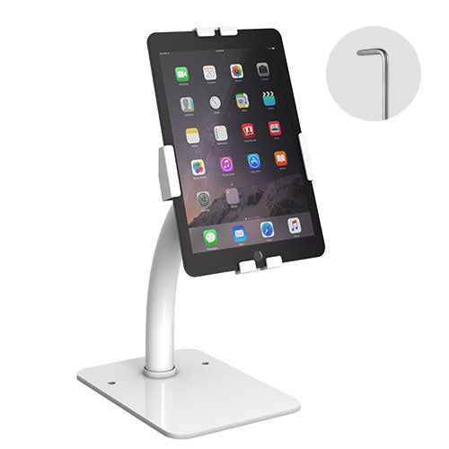Brateck MPBT-PAD33-03 Universal Anti-Theft Tablet Countertop Fit most 7.9' to 11' Tablets - White 160x230x415mm, Anti-Theft Locking Screw (LS)