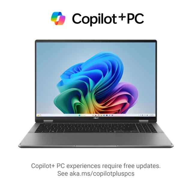 ASUS Vivobook 16 Flip 16' INTEL CORE ULTRA 7 258V 3K (2880 x 1800) OLED 16:10 aspect ratio LPDDR5X 32GB 1TB PCIEG4 Matte Grey Win11 Pro Notebook
