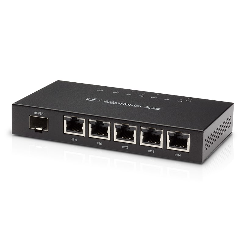 Ubiquiti EdgeRoute Advanced Gigabit Ethernet Router - Compact Powerful Router Sporting,5 Gigabit RJ45 Ports Passive PoE Support& SFP,