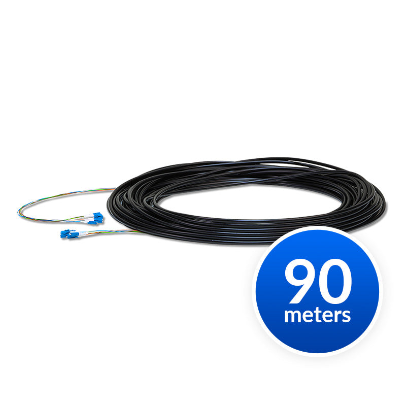 Ubiquiti Single-Mode Lightweight Fiber Cable, Lenth 90m, Outdoor-Rated, Kevlar Yarn For Added Tensile Strength, Weatherproof Tape,