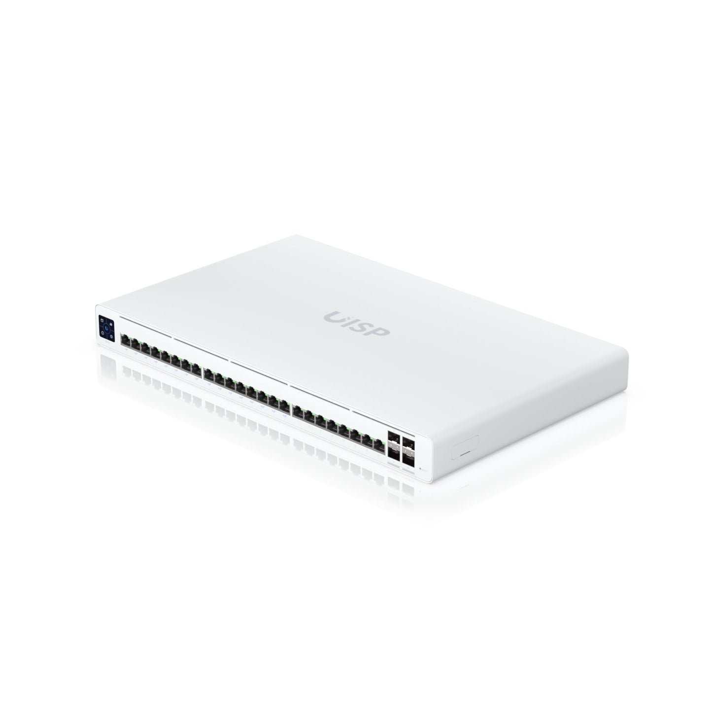 Ubiquiti UISP Switch Professional, 24 GbE RJ45 ports, 16 with 27V Passive PoE Output, 4 10G SFP+ ports, Color Touchscreen,
