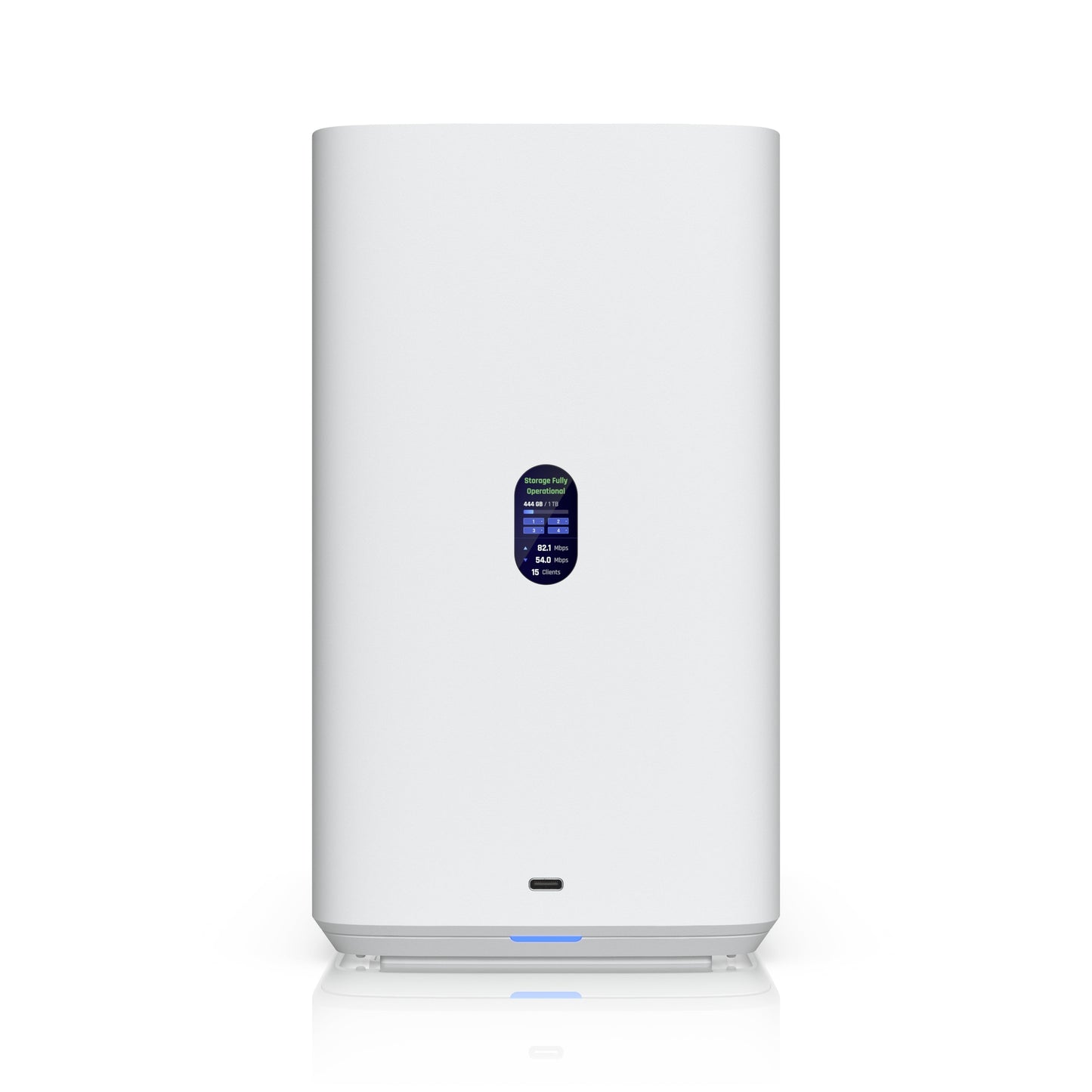 Ubiquiti UNAS 4, White, UniFi Network Storage (4)2.5/3.5' HDD Bays,(2)M.2 NVMe SSD Cach Slot,2.5 GbE, USB-C Connect, PoE+++ Adapter, Compact Footprint