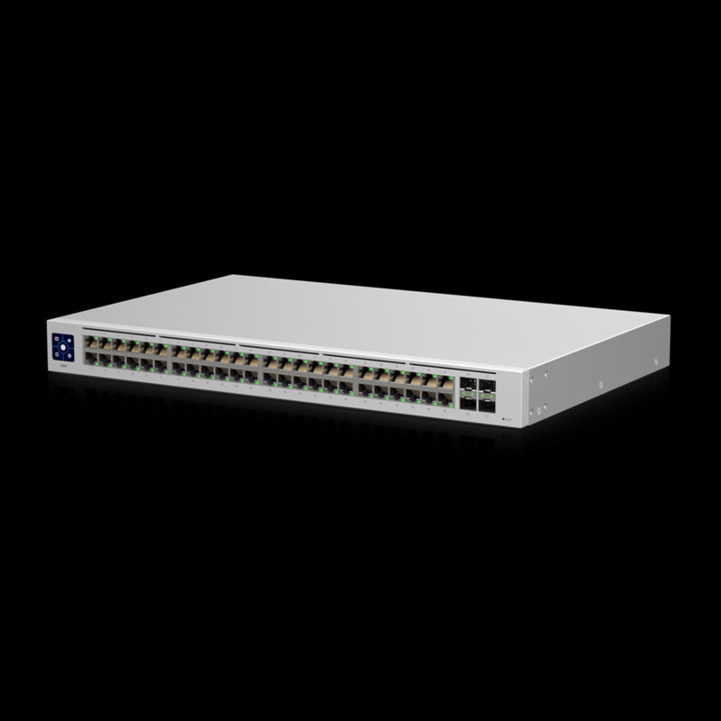 Ubiquiti UniFi USW-48, 48-port Managed Gigabit Layer2 Switch - 48x Gigabit Ethernet Ports 4x SFP Port Touch Display,
