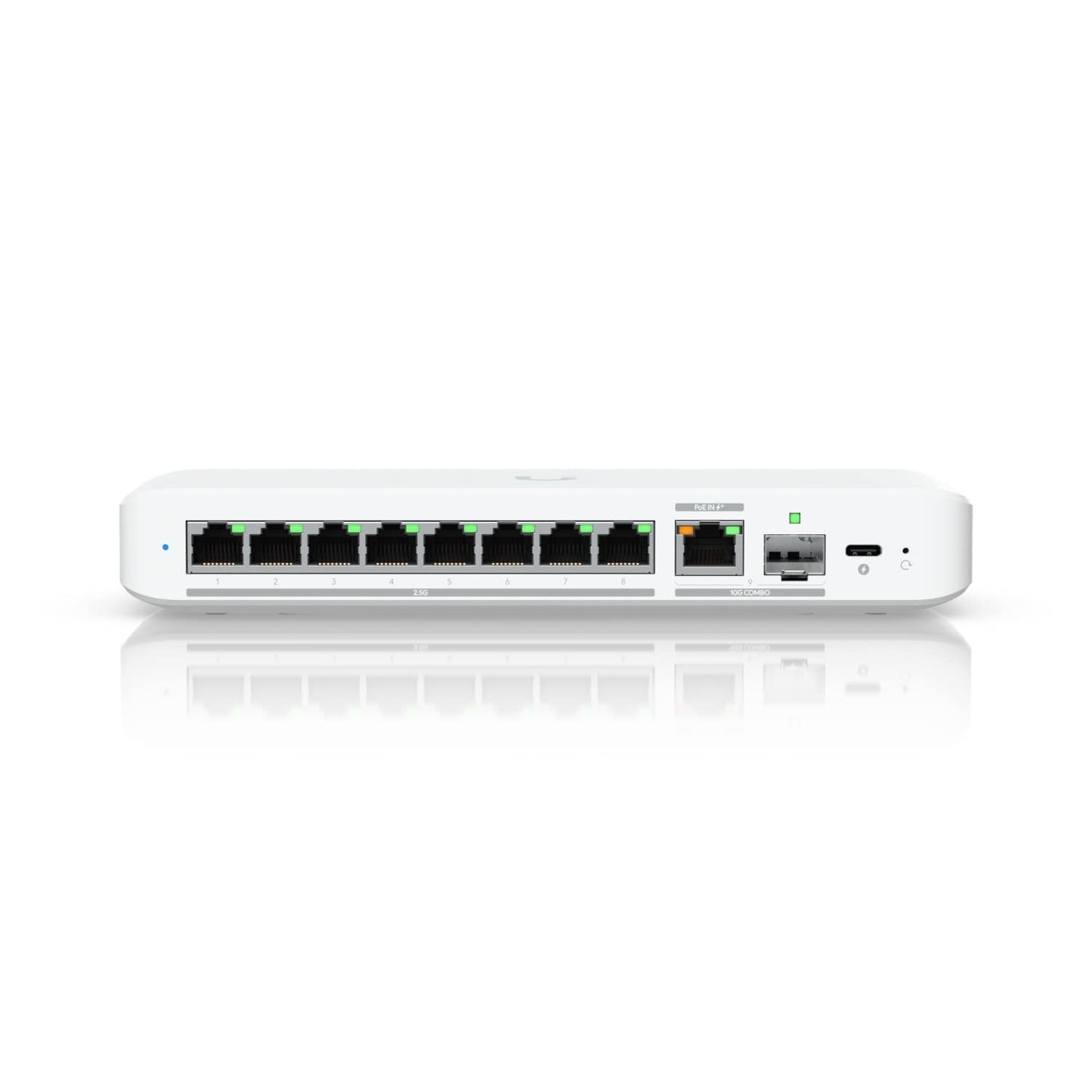 Ubiquiti Flex 2.5G, Flexible, 8-port 2.5 GbE Switch,10 GbE RJ45/SFP+ Combination Uplink Port, Powered With USB-C /PoE+ adapter,