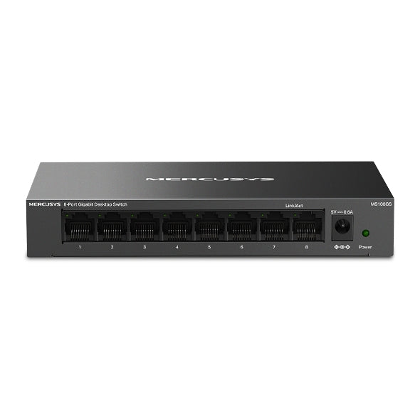 Mercusys MS108GS 8-Port Gigabit Desktop Switch, 8×10/100/1000 Mbps RJ45 port Supporting Auto-MDI/MDIX