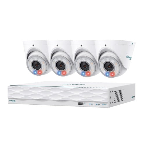 TP-Link Omada T8S4-2T - Omada 8MP Turret PoE Security Camera System with 2TB