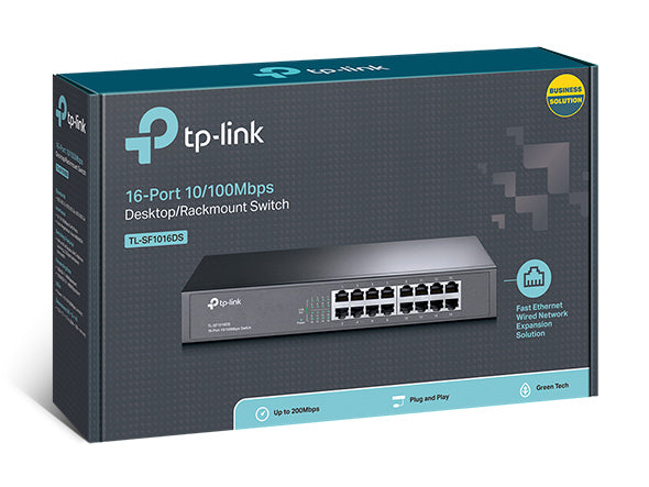 (E)(CH)TP-Link TL-SF1016DS 16-Port 10/100Mbps Smart Switch or wall-mounting