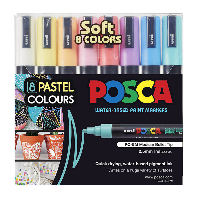 Posca PC-5M Med Blt Soft Pk8