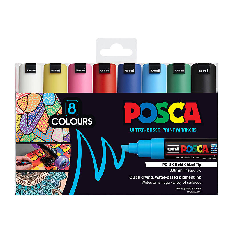 Posca PC-8M Bold Chis Asst Pk8