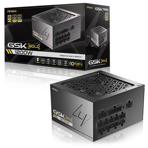Antec GSK1200 AU, ATX 12V 3.1, 1200W, Full-Modular, 80 Plus Gold, 120mm FDB