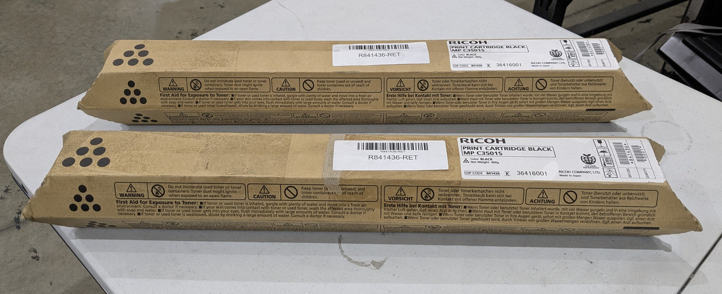 RICOH 841436 841444 MPC3001 MPC3501 BLACK TONER 20K OPENED BOX