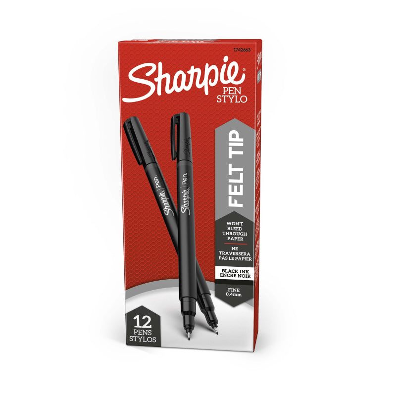 Sharpie 细线笔 黑色 Bx12