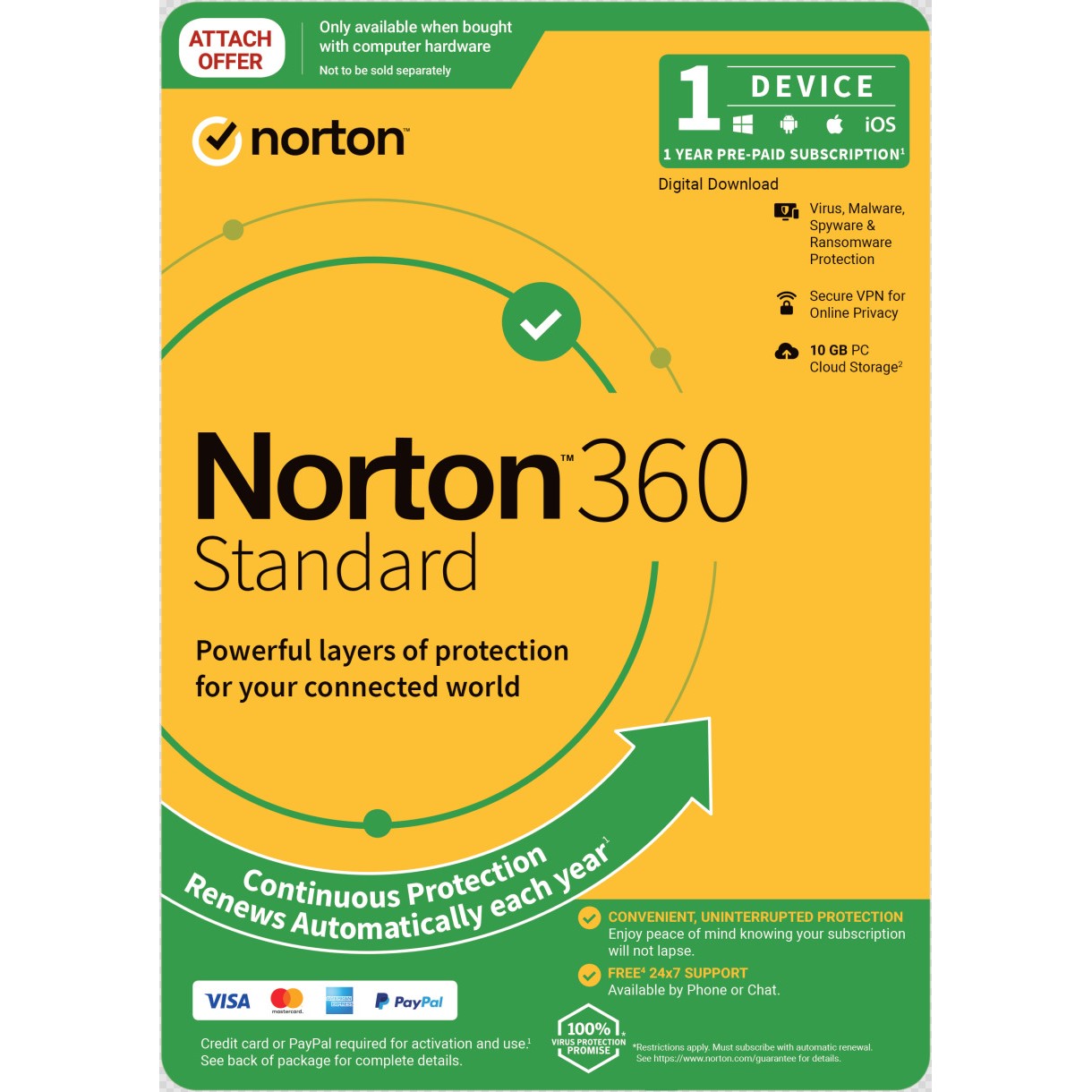 Norton 360 Standard 10GB AU 1 User 1 Device, 12 Months, Digital Key via Email (Available on Leader Cloud)